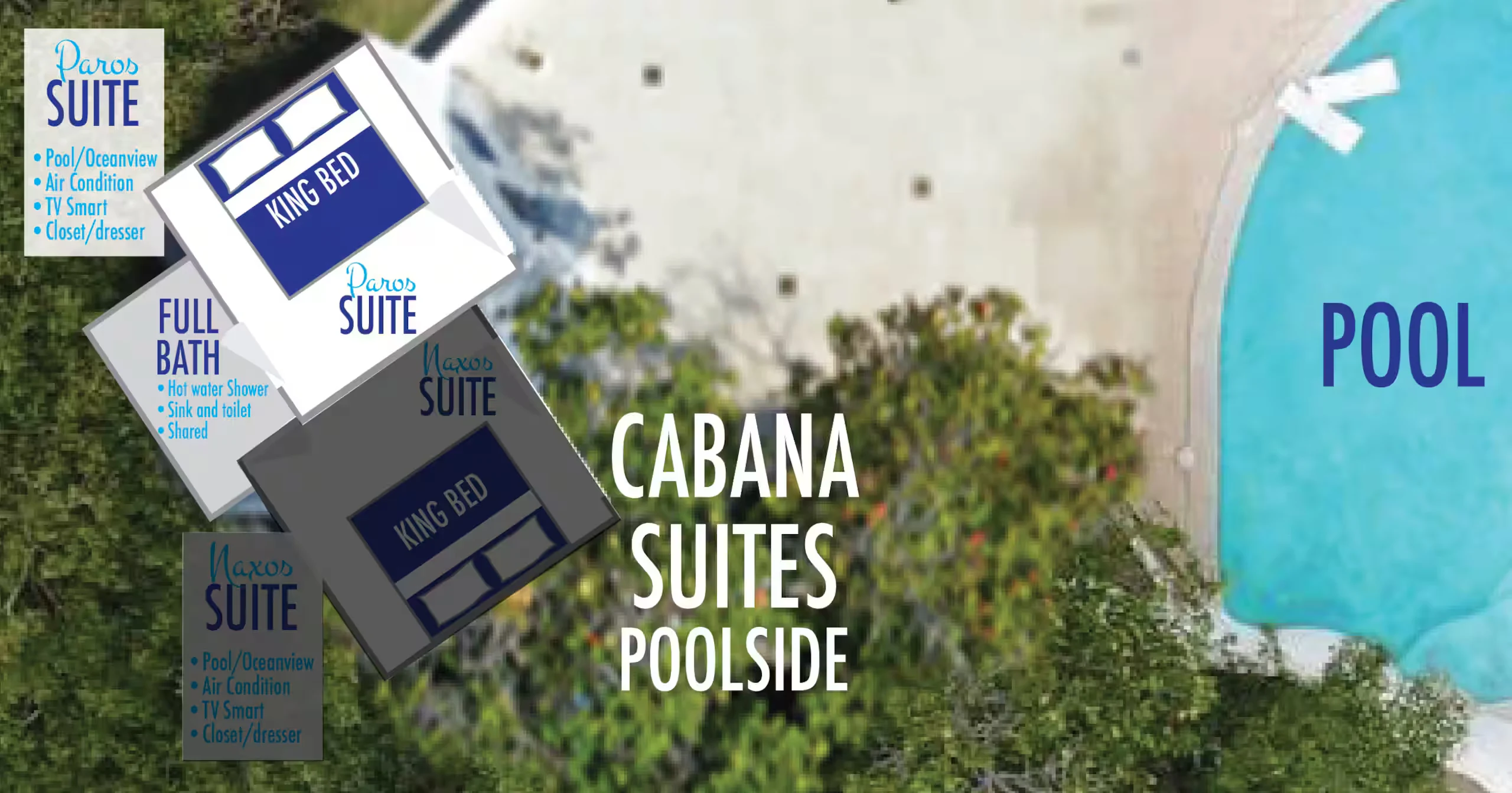 Plano de Cabana Suites — Poolside
